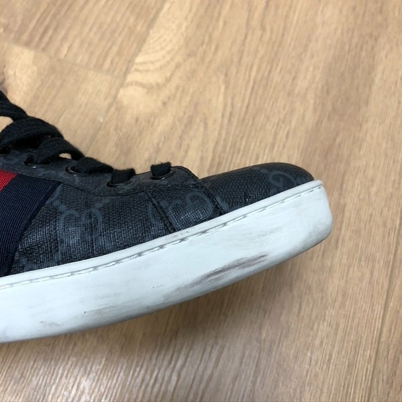 Gucci Ace GG Supreme Sneakers Mens 7 Black Streetwear Comfort Designer - Picture 12 of 15